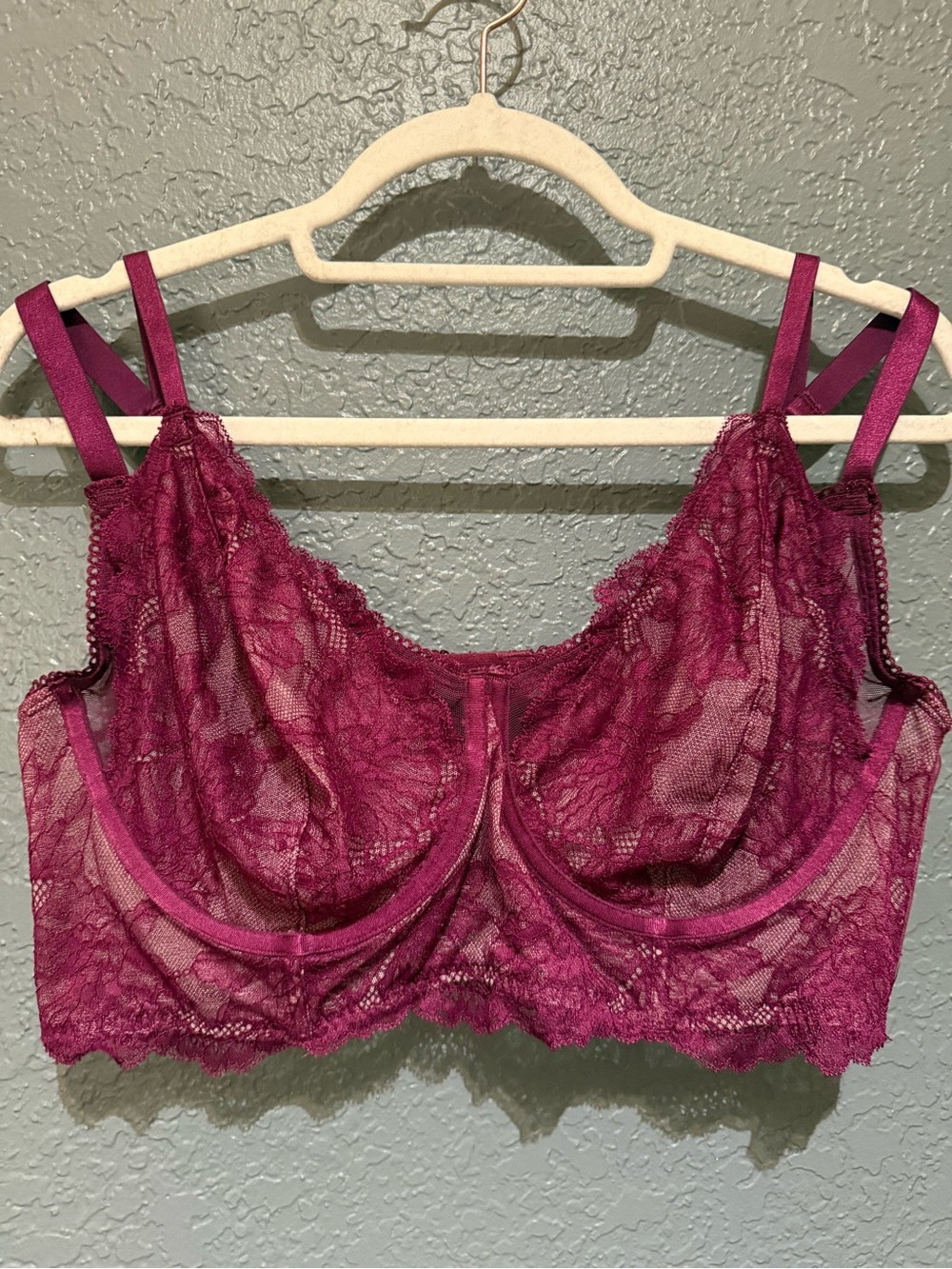 Torrid Curve 3X Lace Underwire longline bra in Berry Plum